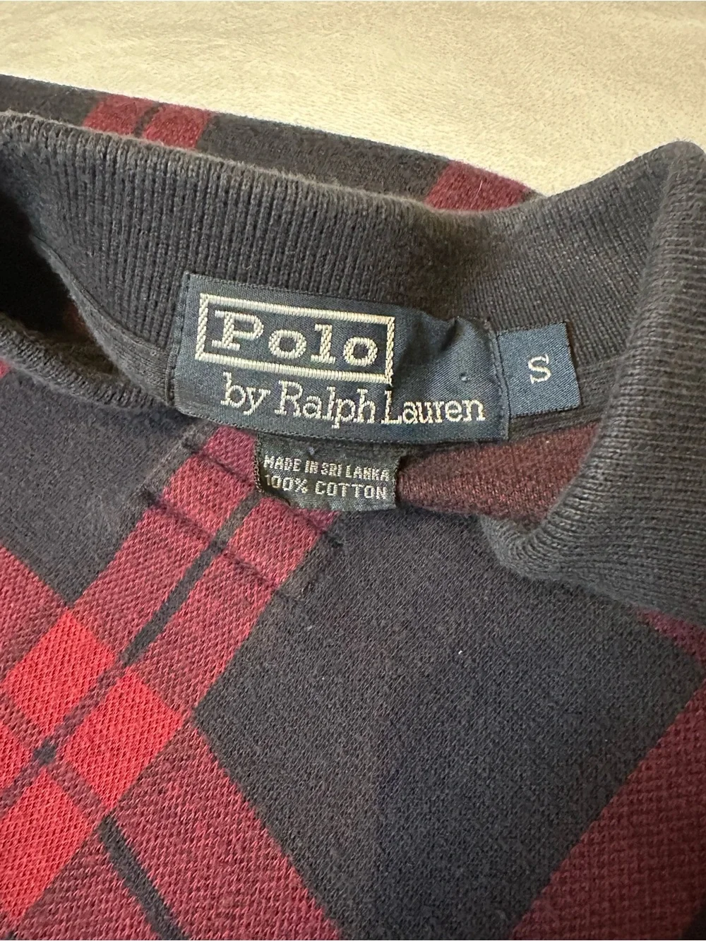 Ralph Lauren Navy and Red Plaid Polo